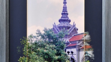 Kvetinovy chram Thailand fotopastel 40x60cm 2
